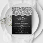 Menu Chalkboard & Lace Collection Modèles<br><div class="desc">La collection Chalkboard & dentelle est un design étonnant avec un bel arrière - plan effet Chalkboard avec une coupe en dentelle blanche vintage romantique. Ces menus peuvent être personnalisés pour vos occasions spéciales et rendraient le modèle parfait pour les menus mariages, les menus de douche nuptiale, les menus de...</div>