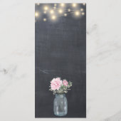 Menu Chalkboard String éclaire Floral Mason Jar (Dos)