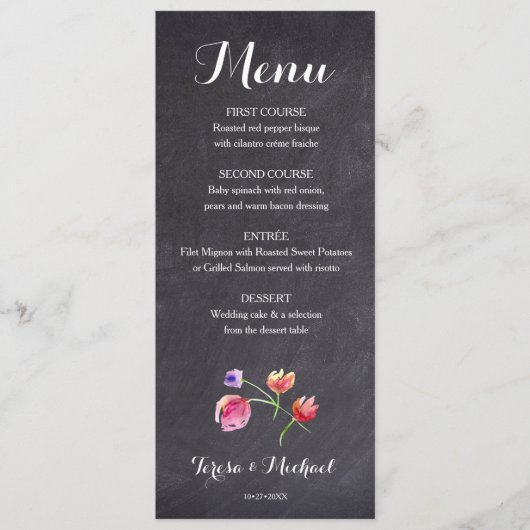 Menu Chalkboard Watercolour (Devant)
