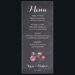 Menu Chalkboard Watercolour<br><div class="desc">Ce design utilise l'art délicat de l'aquarelle contre un arrière - plan en damier. Complétez le look avec les designs correspondants de la collection. (Entièrement personnalisable)</div>