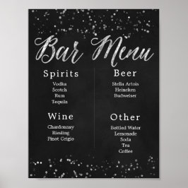 Menu Chalkboard Wedding Bar Poster
