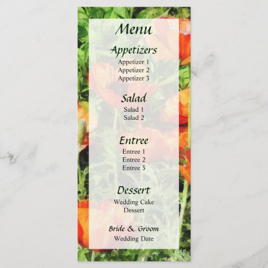 Menu Champ de Red Poppies Menu... (Devant)