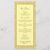 Menu Champagne Beige Gold Parties scintillant 4x9" Mari (Devant)