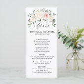 Menu Champagne Ivory Blush rose Floral Mariage (Debout devant)