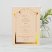 Menu Champagne mystique Gold Sun Moon Stars Mariage (Debout devant)