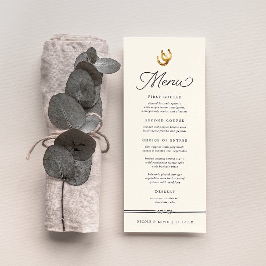 Menu Chanceux en amour | Mariage rustique aux fers à ch