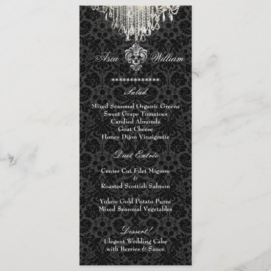 Menu Chandelier en cristal PixDezines/damask/menu (Devant)