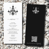 Menu Chandelier noir blanc Mariage QR Code