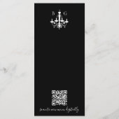 Menu Chandelier noir blanc Mariage QR Code (Dos)