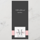 Menu Charcoal Pink Monogram Weddenschap (Achterkant)