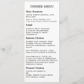 Menu Charlamain  Damask Wedding (Achterkant)