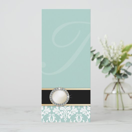 Menu Charlamain  Damask Wedding (Staand voorkant)