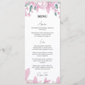 Menu Charmant Fleurs de Glycine Rose (Devant)