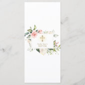 Menu Charme Aquarelle rose Crème Blush Baptême Floral (Dos)