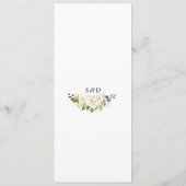 Menu Charme Blanc Fleurs crème Antlers Mariage (Dos)