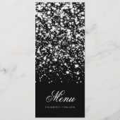 Menu Charme de minuit de mariage d'argent élégant de (Dos)