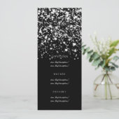 Menu Charme de minuit de mariage d'argent élégant de (Debout devant)