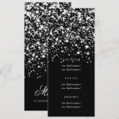 Menu Charme de minuit de mariage d'argent élégant de (Devant / Derrière)