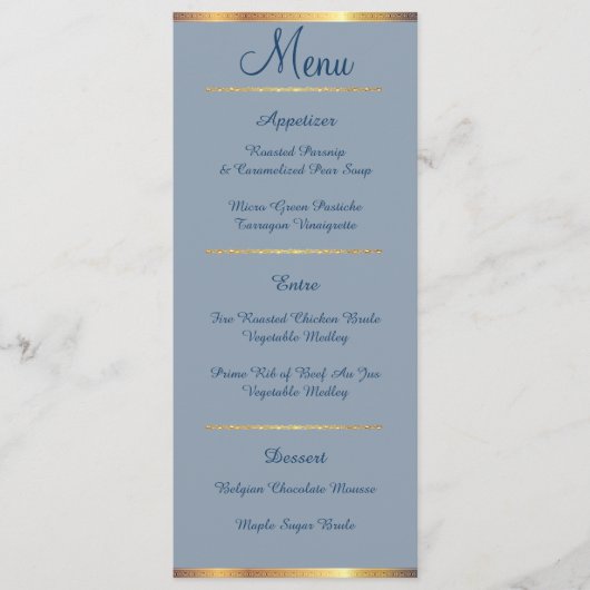 Menu Charme Sud, Mariage (Devant)