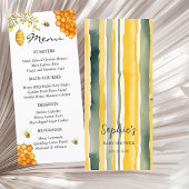 Menu Charming Baby shower d'ours d'abeilles de miel
