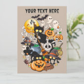Menu Chats drôles de Halloween Fête (Debout devant)