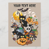 Menu Chats drôles de Halloween Fête (Devant)
