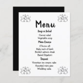 Menu Chats Noir Blanc Mariage Party Kitty Moderne (Devant / Derrière)