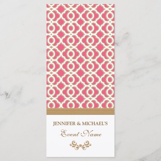 Menu chaud rose et or marocain (Dos)