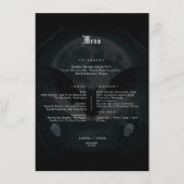 Menu Chauve-souris crâne simple Cuisine Mariage gothiqu (Devant)