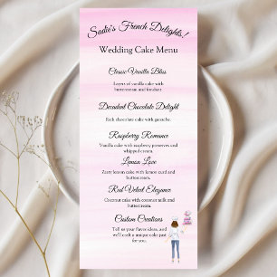 Menu Chef Pâtissier Aquarelle avec logo de gâteau de ma