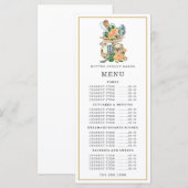 Menu Chef Pâtissier Aquarelle Ustensiles de Cuisine Men (Devant / Derrière)