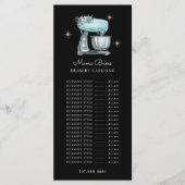 Menu Chef Pâtissier Aquarelle Ustensiles de Cuisine Noi (Devant)