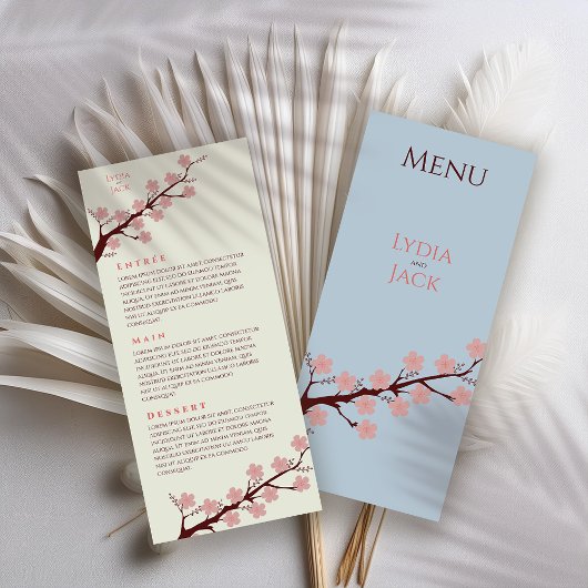 Menu Cherry Blossom Mariage à thème