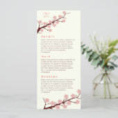 Menu Cherry Blossom Mariage à thème (Debout devant)