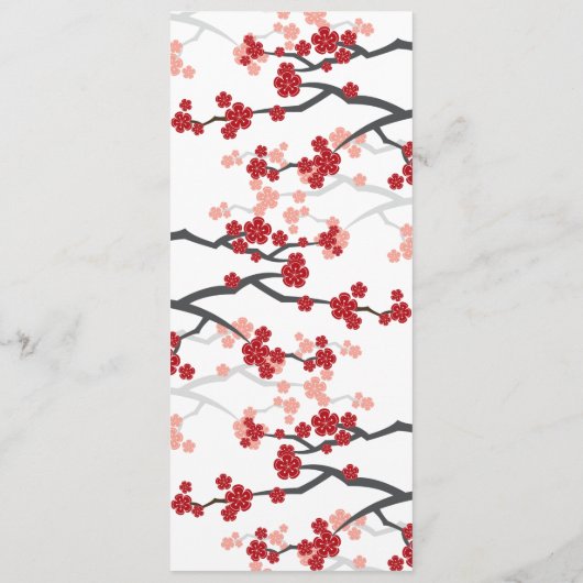 Menu Cherry Blossoms double bonheur Mariage chinois (Dos)