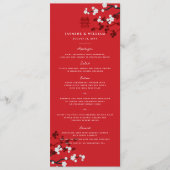Menu Cherry Blossoms double bonheur Mariage chinois (Devant)