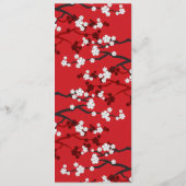 Menu Cherry Blossoms double bonheur Mariage chinois (Dos)