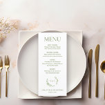 Menu Chic Aquarelle couronne Monogramme mariage crête<br><div class="desc">Améliorez votre mariage avec notre Chic Watercolor Wreath Monogram Mariage Crest Custom Menu. Ce menu magnifiquement conçu comprend une délicate couronne d'aquarelle et une crête mariage monogrammée, ajoutant une touche élégante et personnalisée à votre journée spéciale. Customisez le menu avec vos choix culinaires pour impressionner vos invités avec style et...</div>
