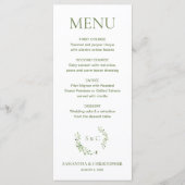 Menu Chic Aquarelle couronne Monogramme mariage crête (Devant)