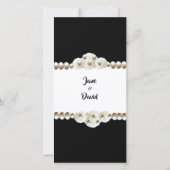 Menu Chic Black & White Pearl Mariage (Dos)