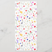 Menu Chic boho fleur sauvage lumineux jardin mariage (Dos)