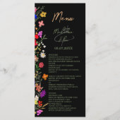 Menu Chic boho fleur sauvage lumineux jardin mariage (Devant)