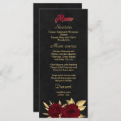 Menu Chic bordeaux et or noir mariage (Devant / Derrière)