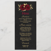 Menu Chic bordeaux et or noir mariage (Devant)