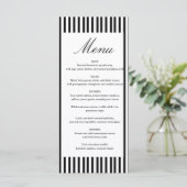 Menu Chic Bow Minimalist Stripe Black White wedding (Debout devant)