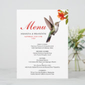 Menu Chic colibri et Mariage de fleurs orange (Debout devant)