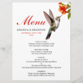 Menu Chic colibri et Mariage de fleurs orange (Devant)