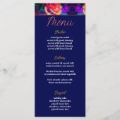Menu Chic colorful bright flowers wedding (Devant)