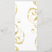 Menu chic de mariage en spirale florale or blanc e (Dos)