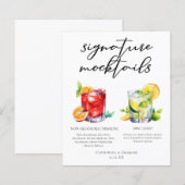 Menu Chic de Mocktails de Mariage Negroni Mint Jul (Devant / Derrière)